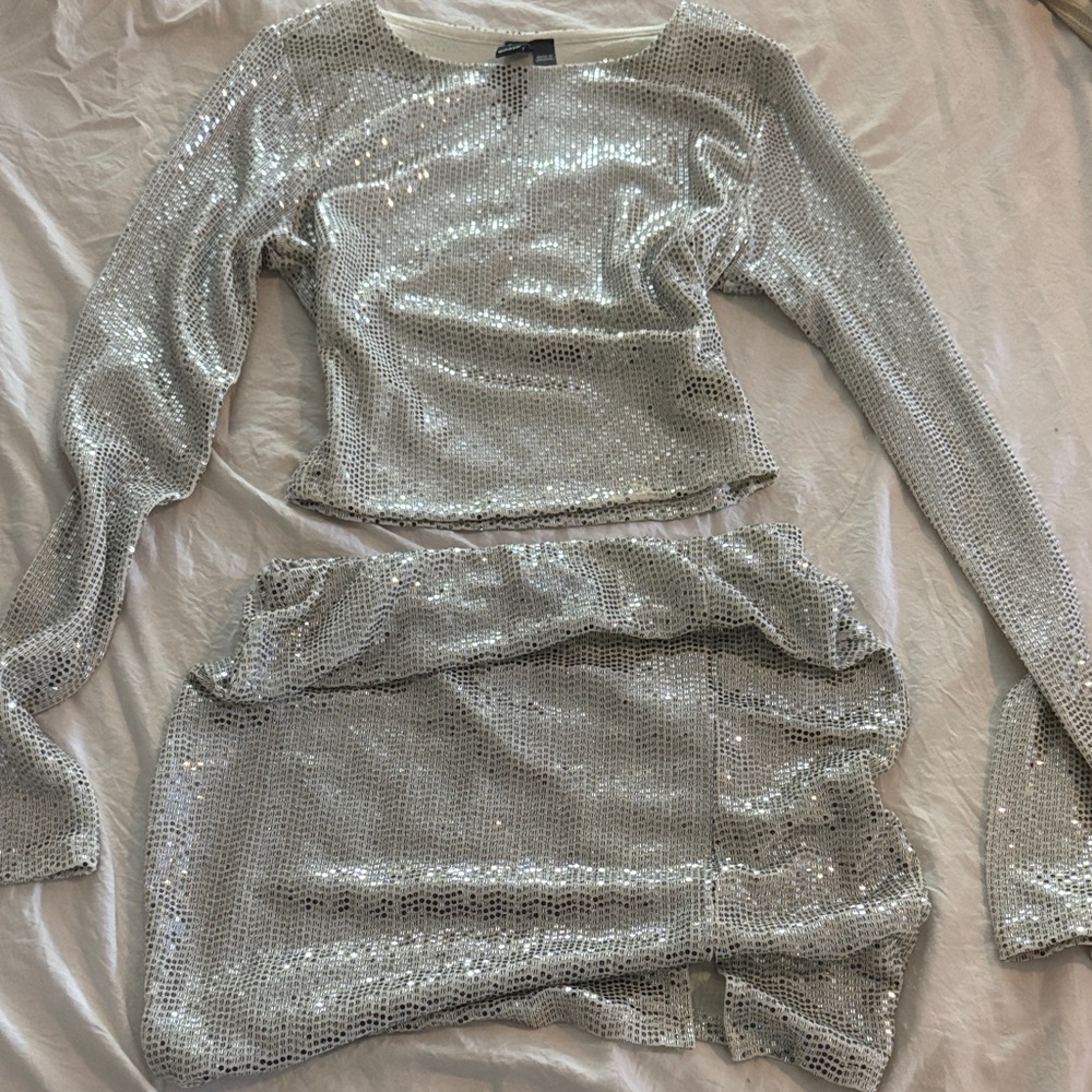 Windsor Silver Sequin Two-Piece Set - image 1